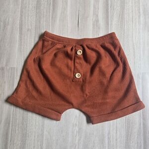 Kids Waffle Knit Soft Shorts Summer Rust Orange Bottoms Boys Loungewear 18-24M